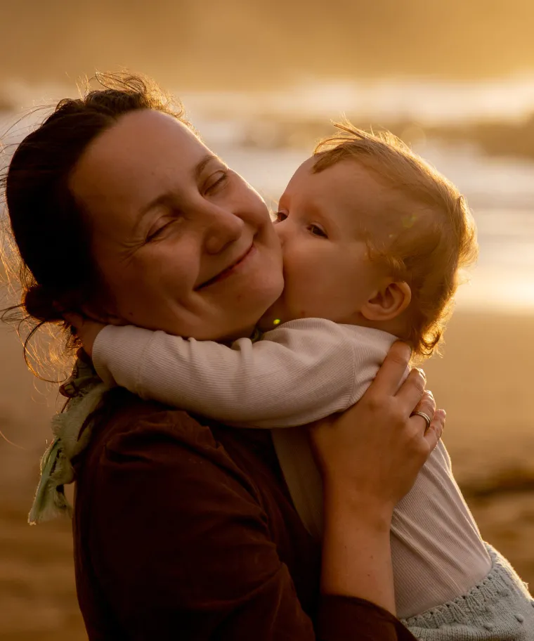 Woman holding a child